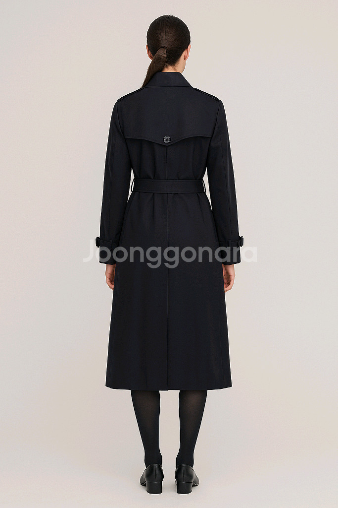 (택있는새상품)프라다원단느낌 버버리감성 네이비 더블 트렌치코트 55--1