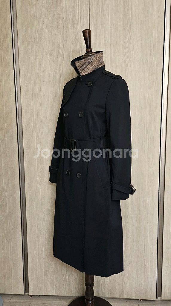 (택있는새상품)프라다원단느낌 버버리감성 네이비 더블 트렌치코트 55--5