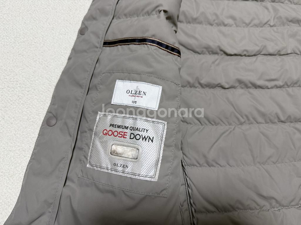 올젠 구스다운 경량패딩 조끼 남성용 105사이즈--5