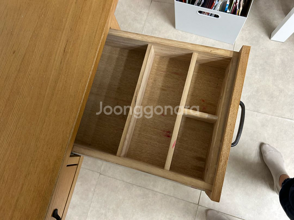 마켓엠 물푸레나무 원목 책상--3