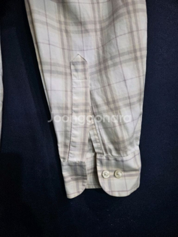 버버리 스트라이프 체크 남성 100 긴팔셔츠--4