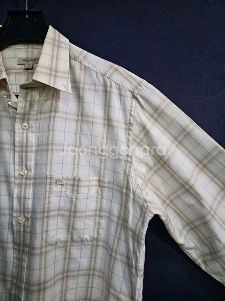 버버리 스트라이프 체크 남성 100 긴팔셔츠--3