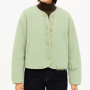 탑텐 쉘파 가디건 라운드넥 뽀글이 부클 자켓