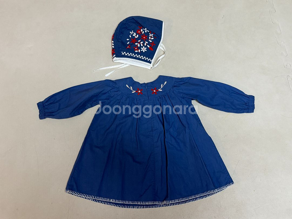 아폴리나 베이비 원피스/보넷 일괄 12-18-24--1