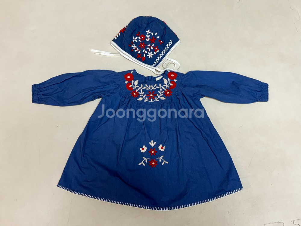 아폴리나 베이비 원피스/보넷 일괄 12-18-24--0