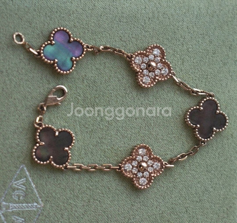 18k그레이 오브펄 천연랩다이아 팔찌 (17.5센치)--0