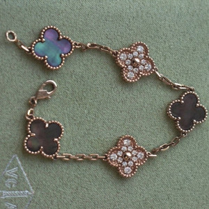 18k그레이 오브펄 천연랩다이아 팔찌 (17.5센치)