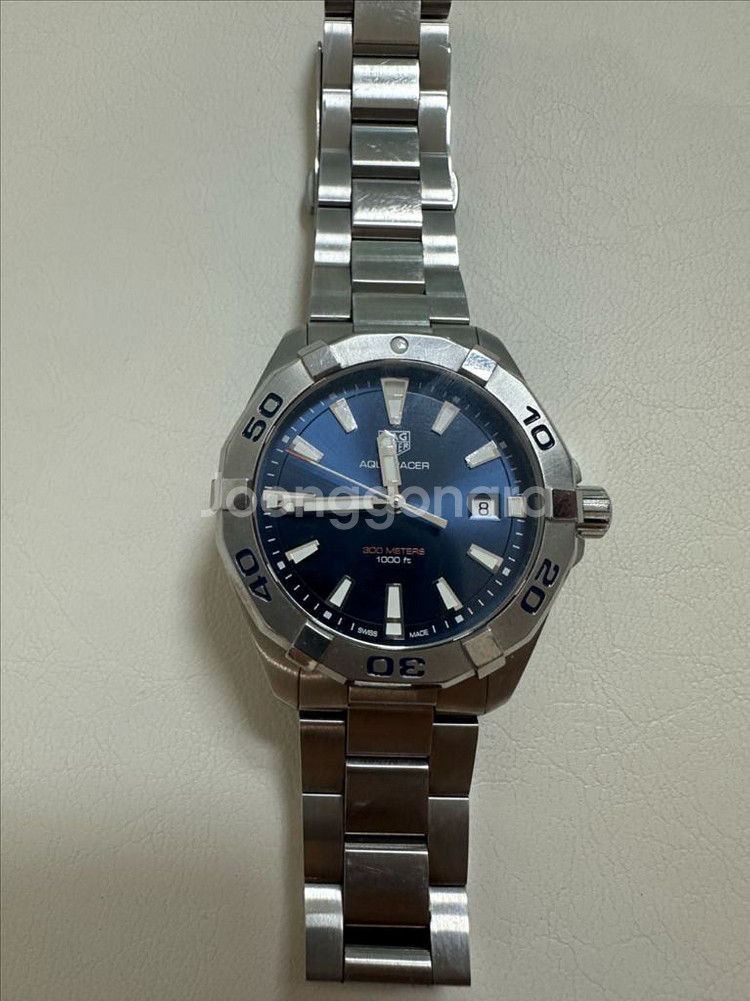 태그호이어 아쿠아레이서 쿼츠 41mm 스틸 청판--0