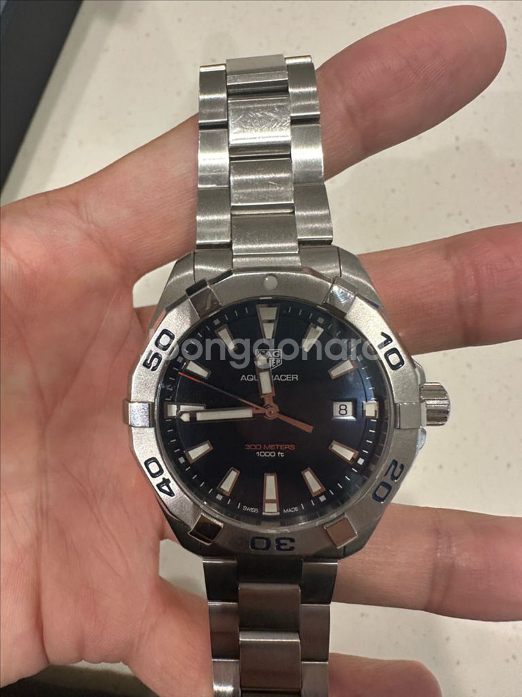 태그호이어 아쿠아레이서 쿼츠 41mm 스틸 청판--1