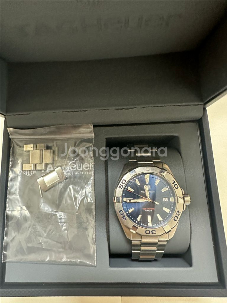 태그호이어 아쿠아레이서 쿼츠 41mm 스틸 청판--3