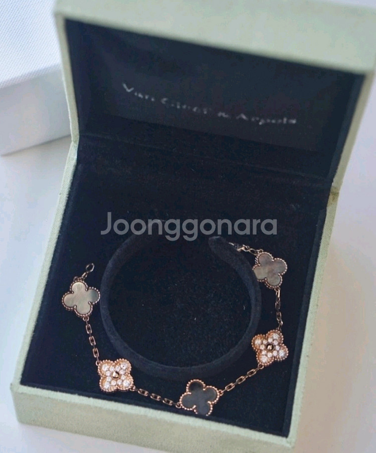 18k그레이 오브펄 천연랩다이아 팔찌 (17.5센치)--3