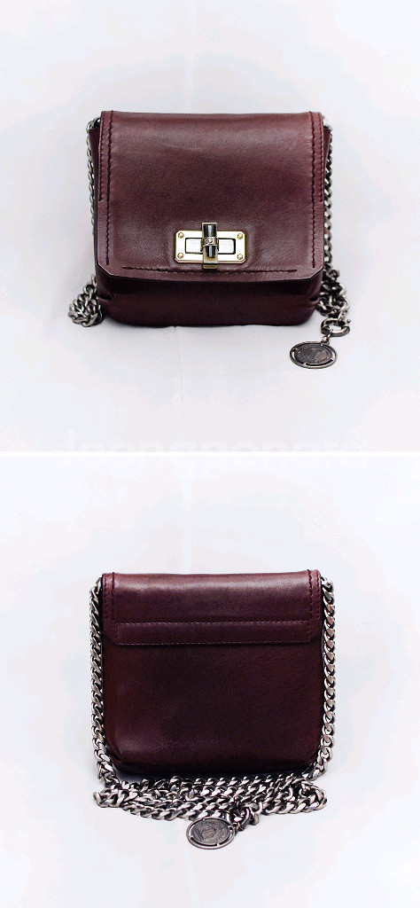 랑방 해피백 삭 미니 레더 체인 크로스백--1