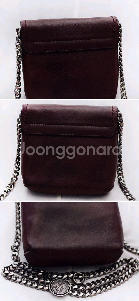 랑방 해피백 삭 미니 레더 체인 크로스백--4