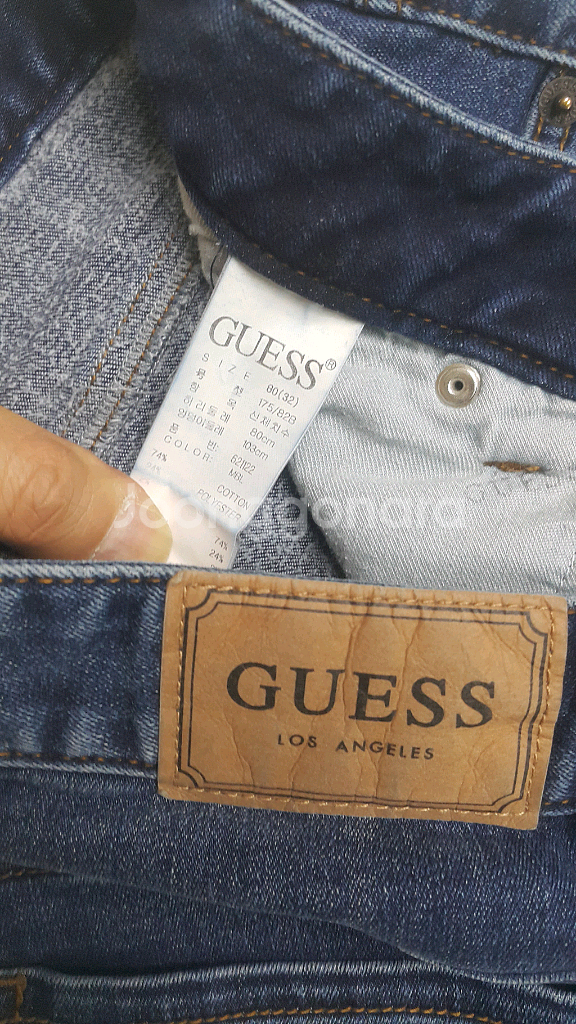 GUESS 게스은장(사방스판) 기모청바지 32인치 S급--5