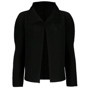 미 이세이미야케 스트레치 플리츠 가디건 블랙