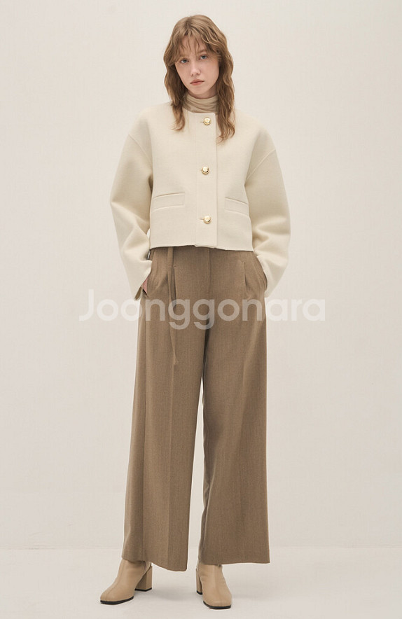 한섬 시스템 캐시미어 칼라리스 자켓--2