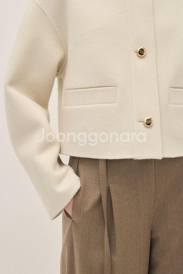 한섬 시스템 캐시미어 칼라리스 자켓--5