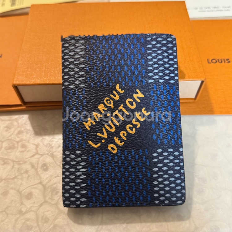 한정판 루이비통 퍼렐 포켓 오거나이저 다미에 블루--0