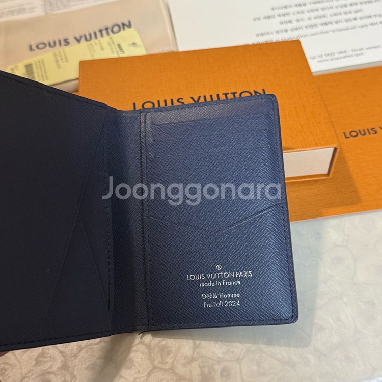 한정판 루이비통 퍼렐 포켓 오거나이저 다미에 블루--4