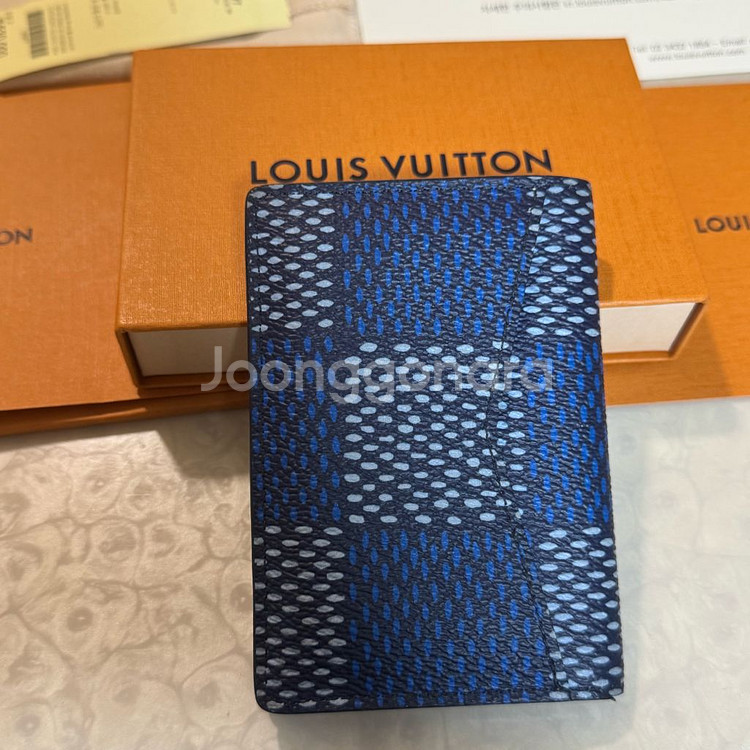 한정판 루이비통 퍼렐 포켓 오거나이저 다미에 블루--3