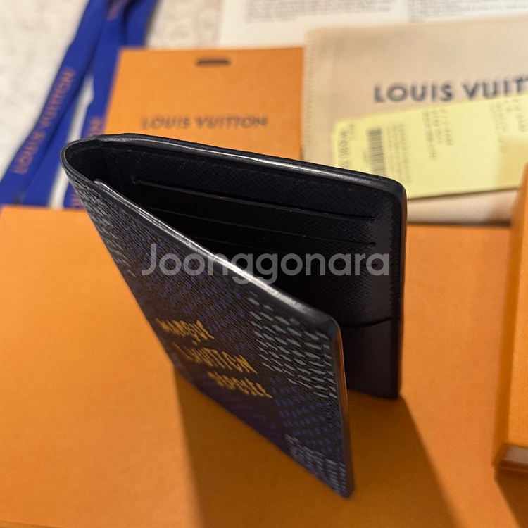 한정판 루이비통 퍼렐 포켓 오거나이저 다미에 블루--7