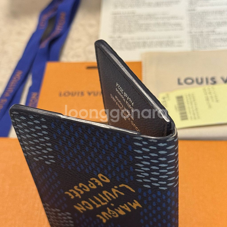 한정판 루이비통 퍼렐 포켓 오거나이저 다미에 블루--8