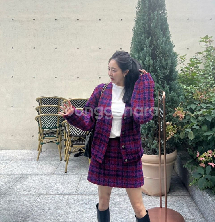 슈퍼린짱 부클 트위드 0사이즈 가디건--0