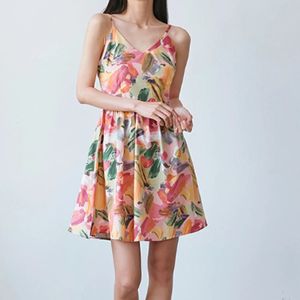 비키니밴더 트로피컬 슬리브리스 미니 원피스