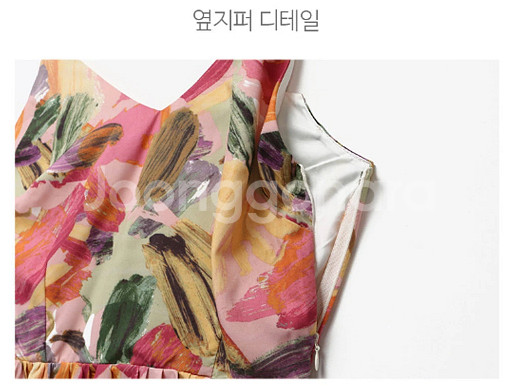 비키니밴더 트로피컬 슬리브리스 미니 원피스--4