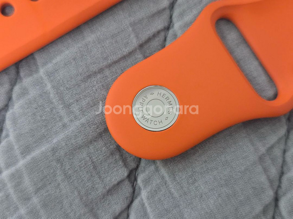 애플워치 에르메스 실리콘 스트랩 오랑쥬 44-49mm--2