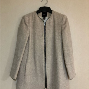 울 알파카 혼방 자켓 하프코트 S 착샷