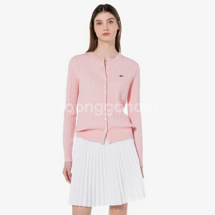 라코스테 가디건 핑크 36사이즈--0