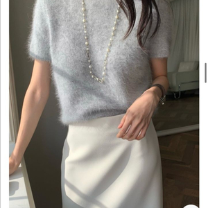 (새상품)로우게이지 캐시20 헤어리 반팔 니트