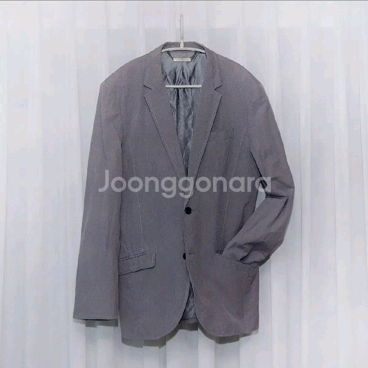 아르마니 코튼 스트라이프 블레이저 자켓 38R 95+--0