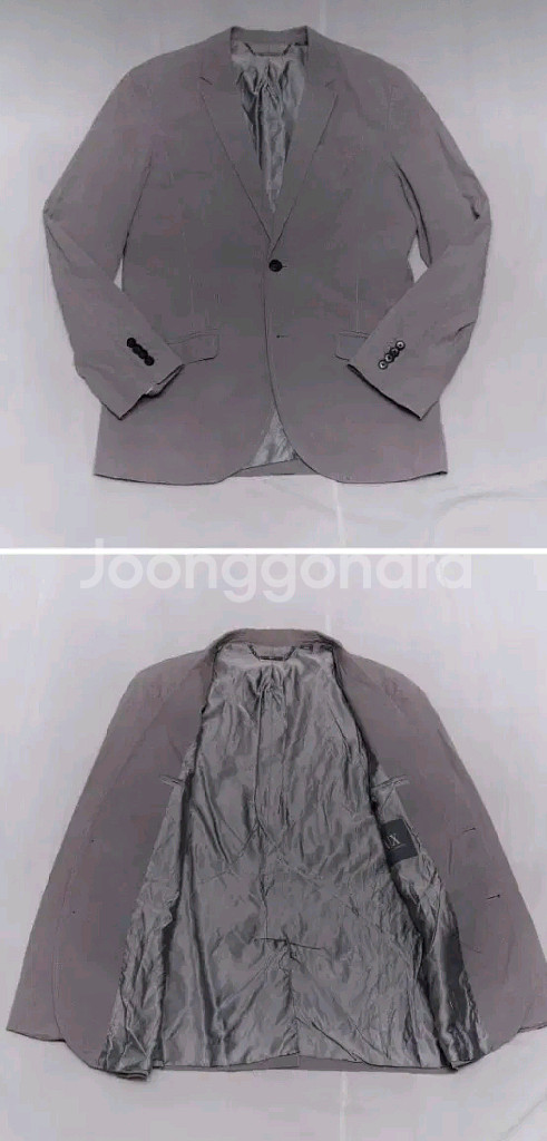 아르마니 코튼 스트라이프 블레이저 자켓 38R 95+--1