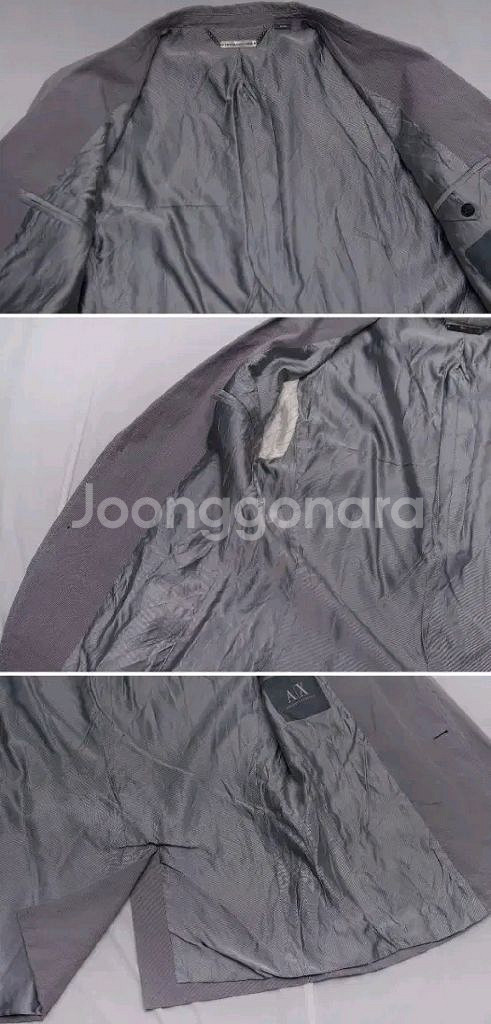 아르마니 코튼 스트라이프 블레이저 자켓 38R 95+--6