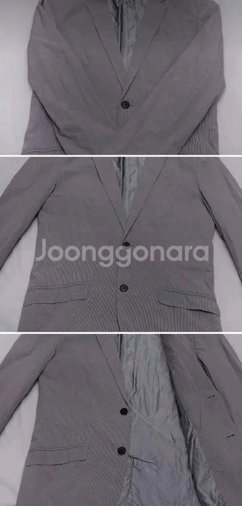 아르마니 코튼 스트라이프 블레이저 자켓 38R 95+--5