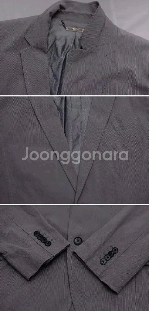 아르마니 코튼 스트라이프 블레이저 자켓 38R 95+--8