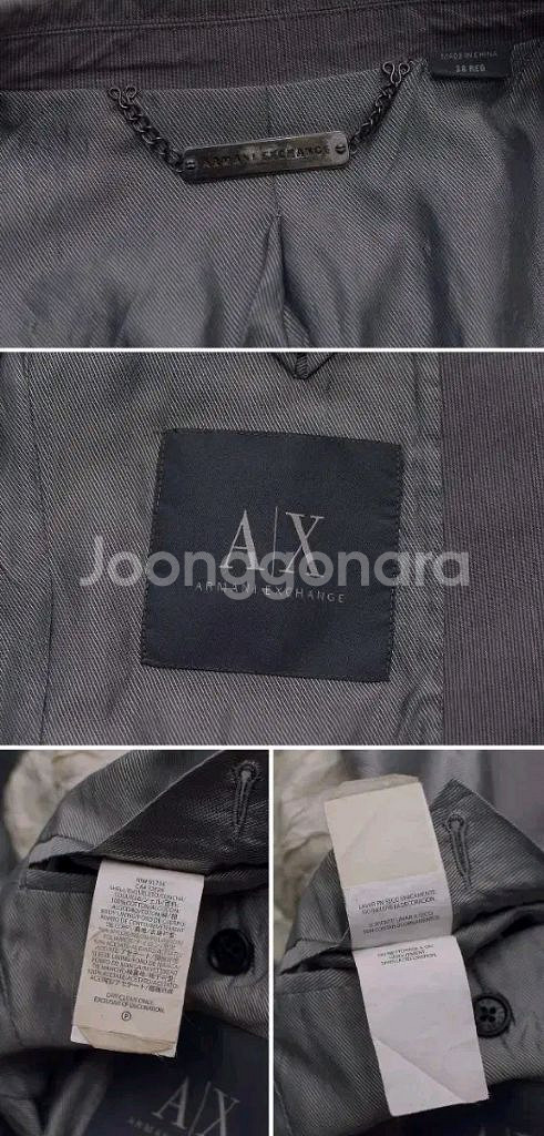 아르마니 코튼 스트라이프 블레이저 자켓 38R 95+--9