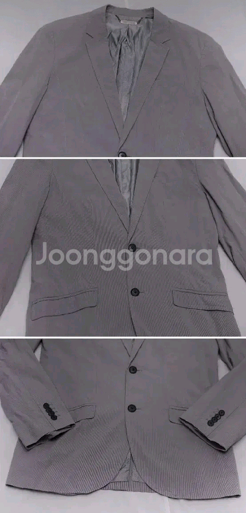 아르마니 코튼 스트라이프 블레이저 자켓 38R 95+--3