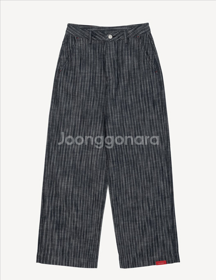 새제품) 문달 그레인 데님 인디고 스트라이프 s--4