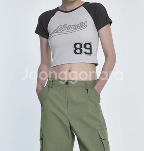 미드나잇무브 크롭티셔츠 베이지 free--0
