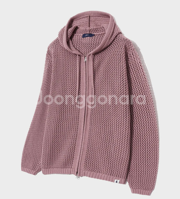 그물니트집업 핑크L--0