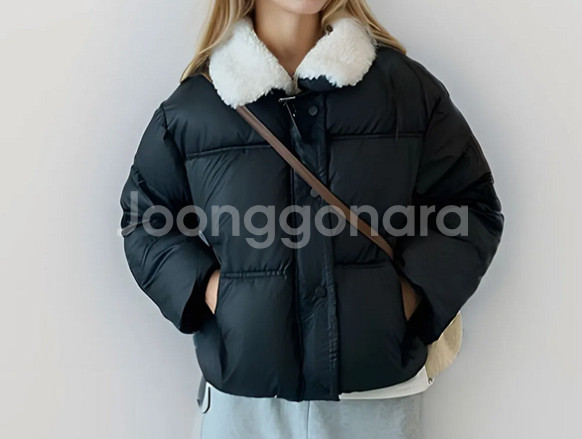 여자 버클카라패딩점퍼--0