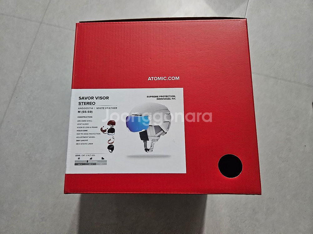아토믹 바이저 헬멧 화이트 M 사이즈 새제품--0