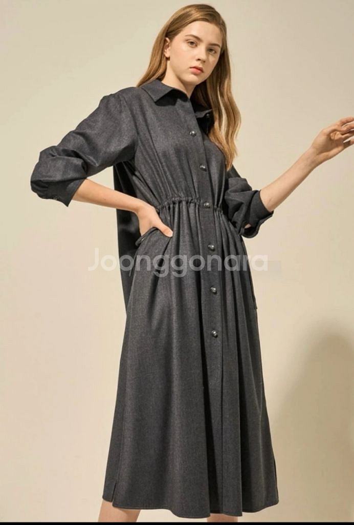 랑방컬렉션 울블렌드 스트링 드레스 88 새상품--0