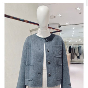 CC콜렉트 핸드메이드 라운드넥 코트 그레이 55사이즈