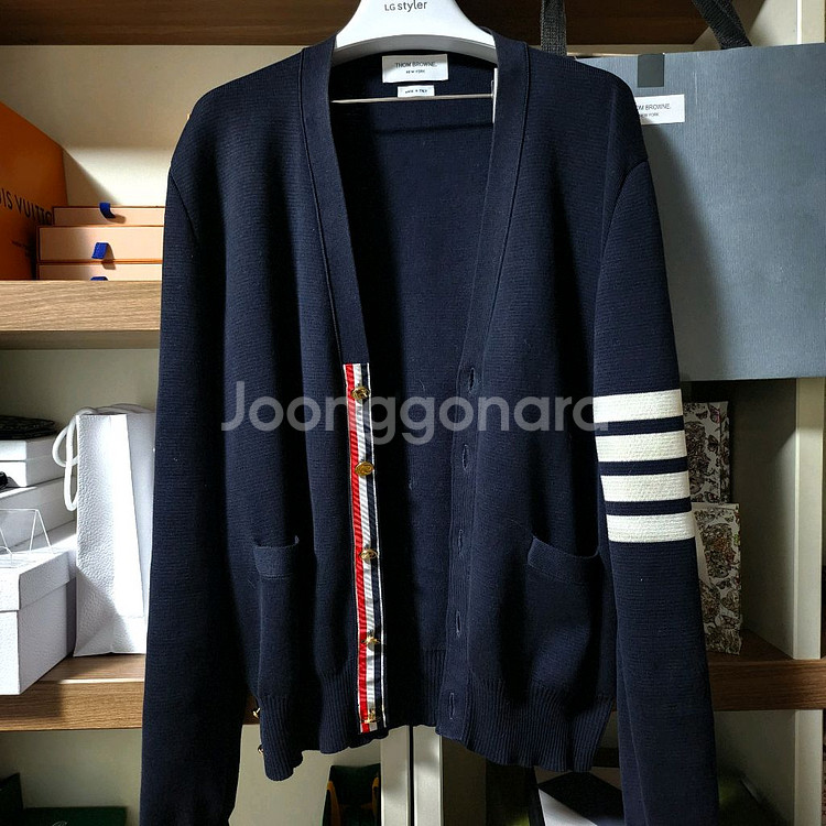 톰브라운 밀라노스티치 금장 가디건 2사이즈--0