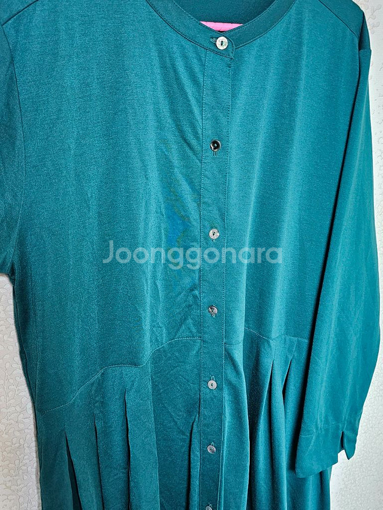 비비드그린 롱 원피스--2