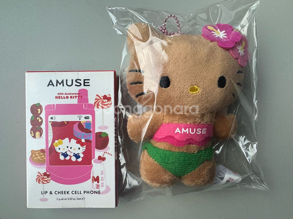 어뮤즈 amuse 치크 핑크 & 키티 인형--0